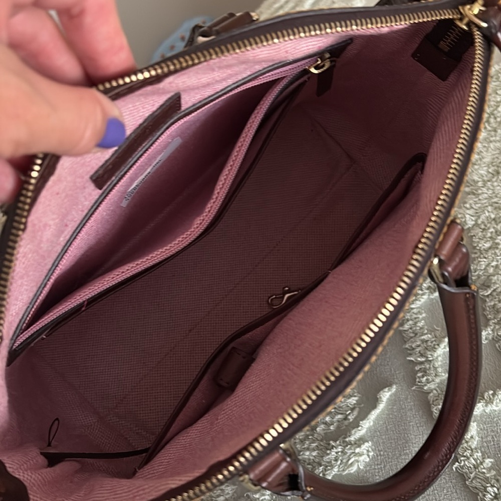 Dooney & Bourke Brown Crocodile-Embossed Handbag - Picture 4 of 6